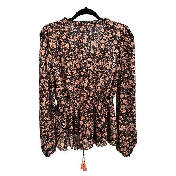 NWT Lulus She's the Sweetest Black Floral Print Long Sleeve Top size XS - Picture 5 of 7